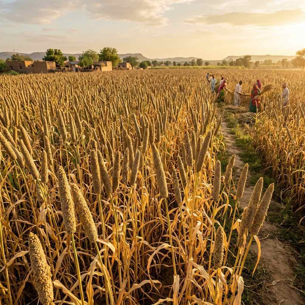 भारत में बाजरे का विशाल खेत